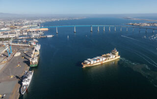Freighter on san diego bay